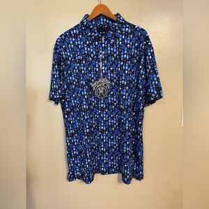 USA Palm 19Th Hole Golf Stretch Silky Soft Polo Shirt Blue Size 3X NWT